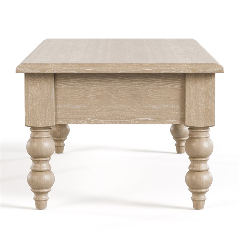 Furniture of America Lesla 3-Piece Wood Cocktail Table Set in Light Washed White