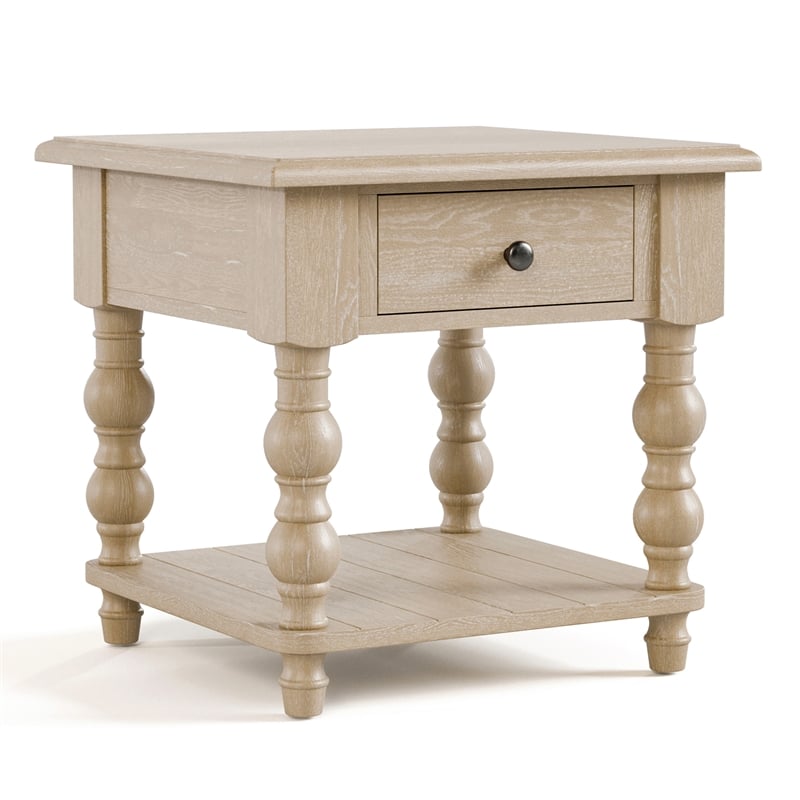 Furniture of America Lesla 3-Piece Wood Cocktail Table Set in Light Washed White