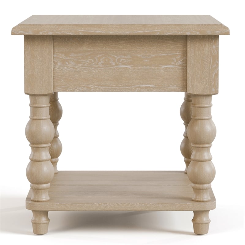 Furniture of America Lesla 3-Piece Wood Cocktail Table Set in Light Washed White