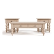 Furniture of America Lesla 3-Piece Wood Cocktail Table Set in Light Washed White