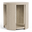 Furniture of America Kurick Wood 1-Shelf Round End Table in Oak (Set of 2)