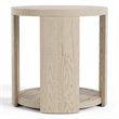 Furniture of America Kurick Wood 1-Shelf Round End Table in Oak (Set of 2)