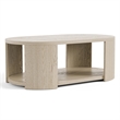 Furniture of America Kurick 2-Piece Wood Oval Cocktail Table Set in Oak
