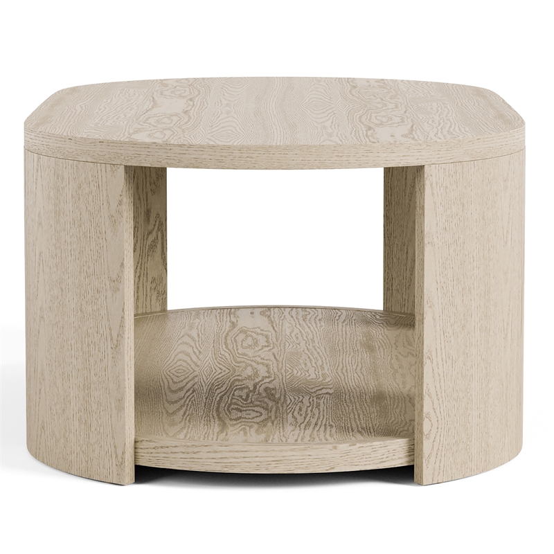 Furniture of America Kurick 2-Piece Wood Oval Cocktail Table Set in Oak