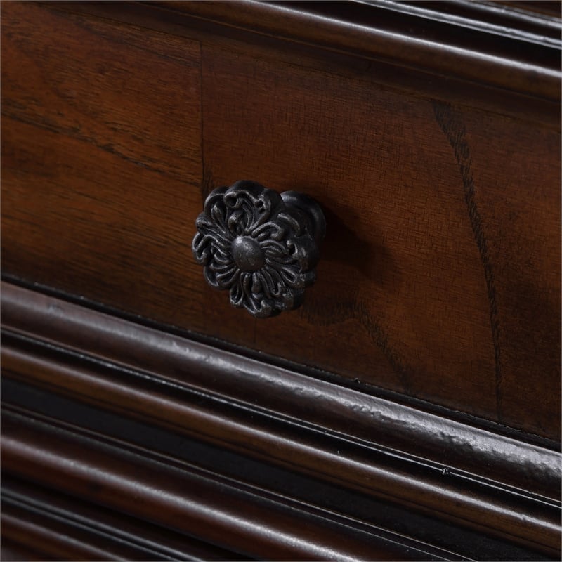 Furniture of America Elloise 5-Drawer Solid Wood Chest in Dark Cherry