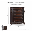 Furniture of America Elloise 5-Drawer Solid Wood Chest in Dark Cherry