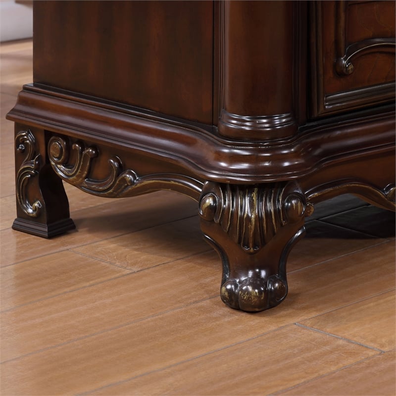 Furniture of America Elloise 9-Drawer Solid Wood Dresser in Dark Cherry