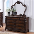 FOA Elloise 2-Piece 9-Drawer Solid Wood Dresser and Mirror Set in Dark Cherry