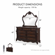 FOA Elloise 2-Piece 9-Drawer Solid Wood Dresser and Mirror Set in Dark Cherry