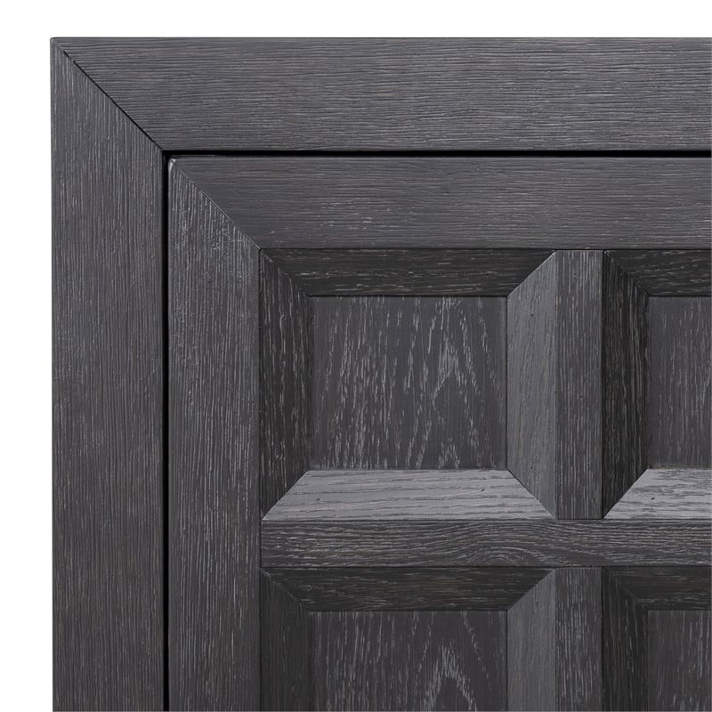 Furniture of America Ulan Wood 2-Drawer TV Stand with Shelves in Weathered Black