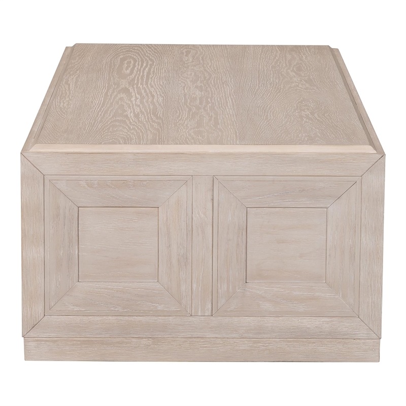 Furniture of America Ulan Wood Coffee Table with Casters in Tawny Brown