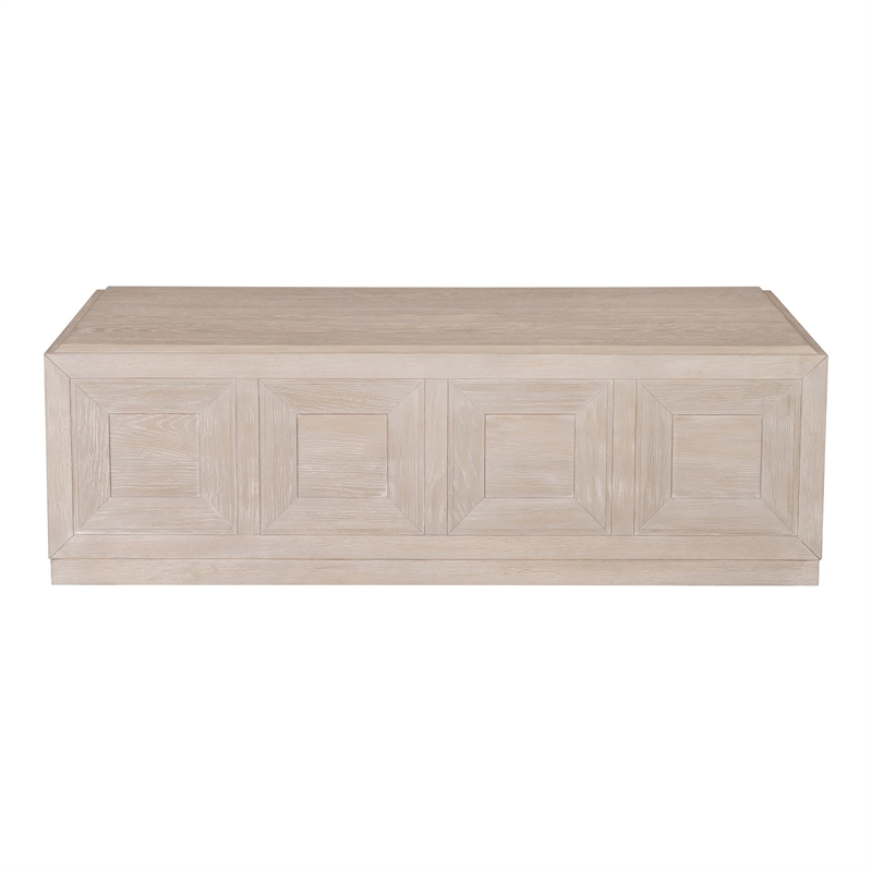 Furniture of America Ulan Wood Coffee Table with Casters in Tawny Brown