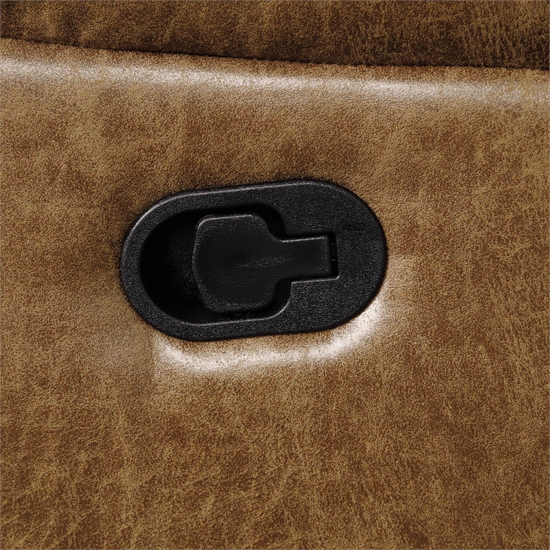 Furniture of America Ranshell 2-Piece Faux Leather Sofa Set in Brown
