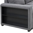 Furniture of America Plemith Fabric Storage Sectional with USBs in Dark Gray