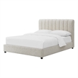 Furniture of America Garret Upholstered Boucle Fabric Eastern King Bed in White