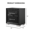Furniture of America Loomier 2-Drawer Solid Wood Nightstand with USBs in Black