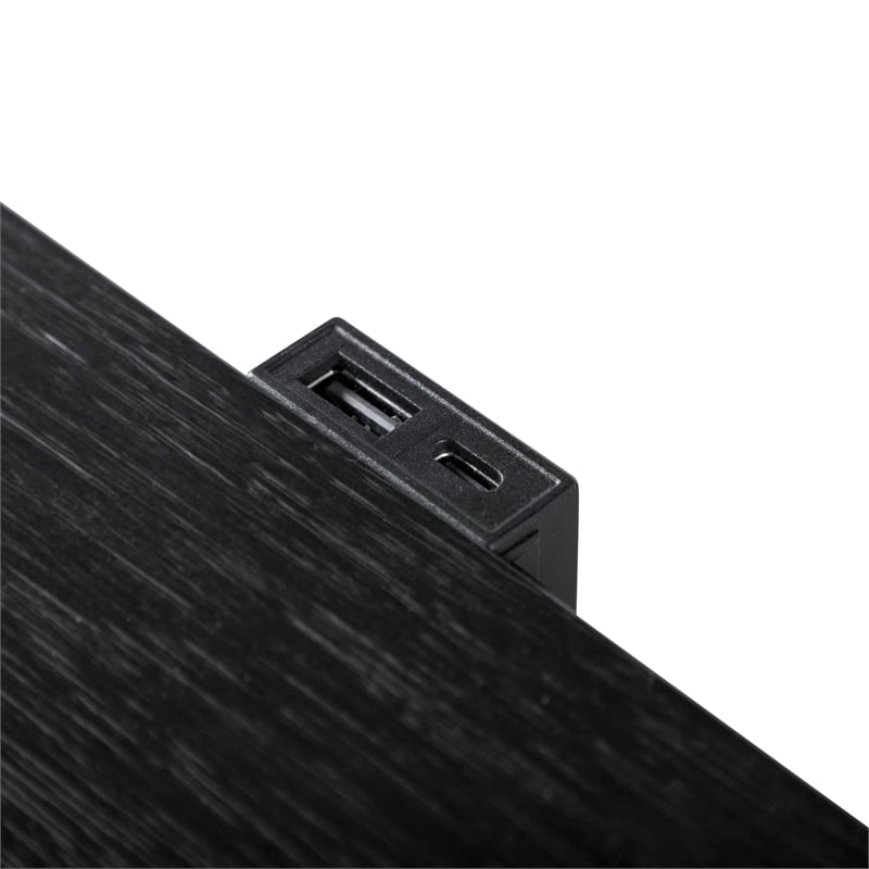 Furniture of America Loomier 2-Drawer Solid Wood Nightstand with USBs in Black