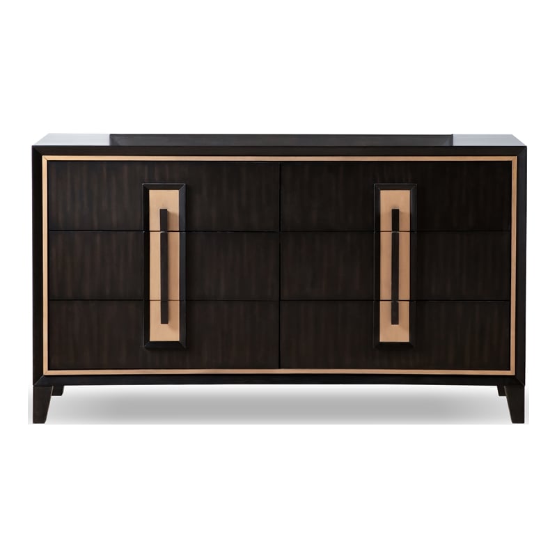 Furniture of America Wenton 6-Drawer Solid Wood Dresser in Espresso