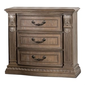 Furniture of America Ashlen 3-Drawer Wood Nightstand in Weathered Oak