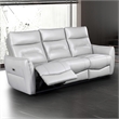 Furniture of America Dansworth Leather Power Sofa in Taupe