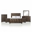 FOA Werren 6pc Espresso Wood Bed Set - Queen+2 Nightstands+Chest+Dresser+Mirror