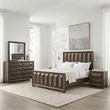 FOA Werren 5pc Espresso Wood Bed Set - Queen + 2 Nightstands + Dresser + Mirror
