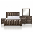 FOA Werren 5pc Espresso Wood Bed Set - Queen + 2 Nightstands + Dresser + Mirror