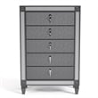 Furniture of America Galantt 5-Drawer Solid Wood Chest in Gray