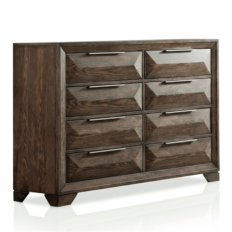 Furniture of America Werren 8-Drawer Solid Wood Dresser in Espresso
