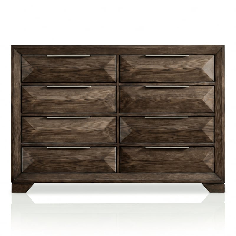 Furniture of America Werren 8-Drawer Solid Wood Dresser in Espresso