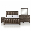 FOA Werren 5pc Espresso Wood Bed Set - King + 2 Nightstands + Dresser + Mirror