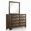 FOA Werren 5pc Espresso Wood Bed Set - King + 2 Nightstands + Dresser + Mirror