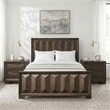 FOA Werren 3-Piece Espresso Solid Wood Bedroom Set - King + 2 Nightstands