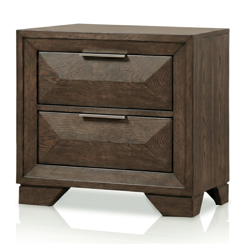 FOA Werren 6pc Espresso Wood Bed Set - King+2 Nightstands+Chest+Dresser+Mirror