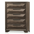 FOA Werren 6pc Espresso Wood Bed Set - King+2 Nightstands+Chest+Dresser+Mirror