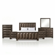 FOA Werren 6pc Espresso Wood Bed Set - King+2 Nightstands+Chest+Dresser+Mirror