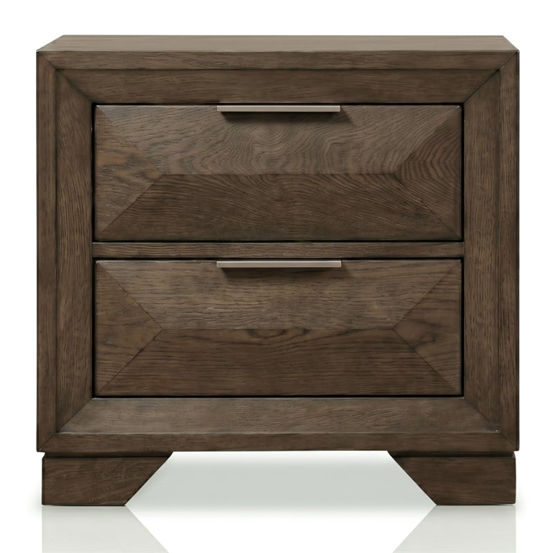 Furniture of America Werren 2-Drawer Solid Wood Nightstand in Espresso