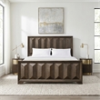 Furniture of America Werren Panel Solid Wood Queen Bed in Espresso