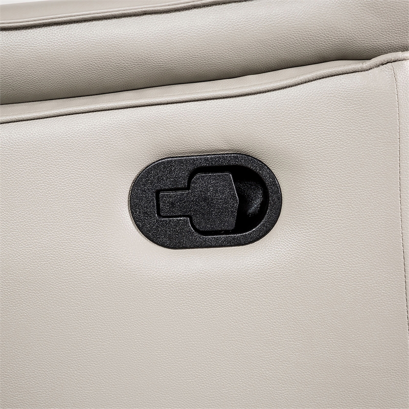 Furniture of America Telimate Leather Padded Reclining Sofa in Taupe