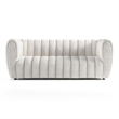 Furniture of America Totulem Boucle Fabric Channel Tufted Sofa in Off White