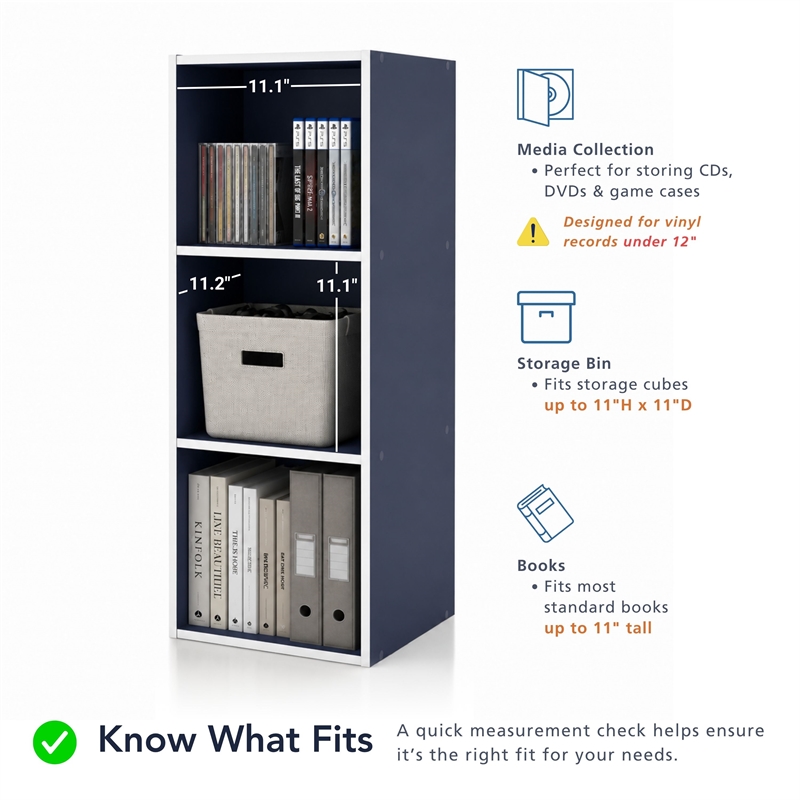 Furniture of America Seni Stackable Wood 2-Cube Bookcase in Gray