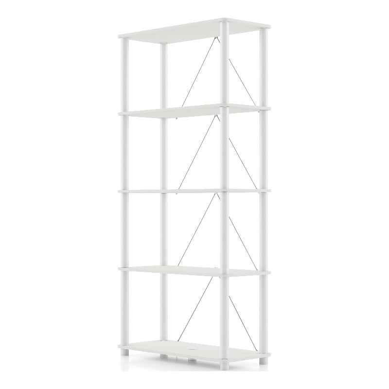 Furniture of America Seni 5-Tier 27-Inch Shelves Wood Open Bookcase in White
