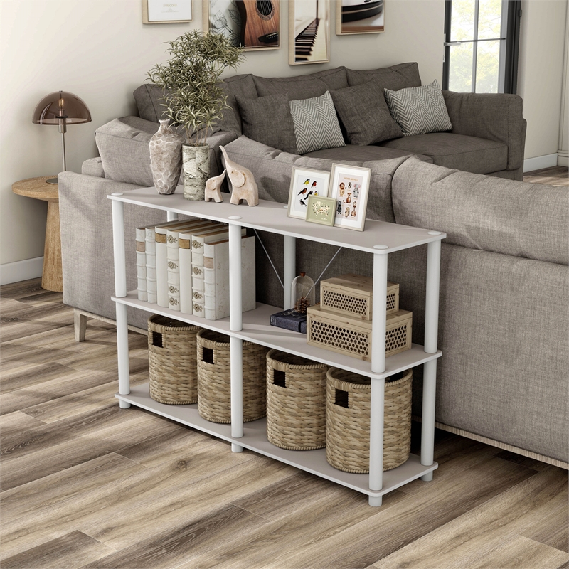 Furniture of America Seni 3-Tier 47-Inch Shelves Wood Open Bookcase in Gray
