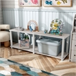 Furniture of America Seni 2-Tier 47-Inch Shelves Wood Open Bookcase in Gray