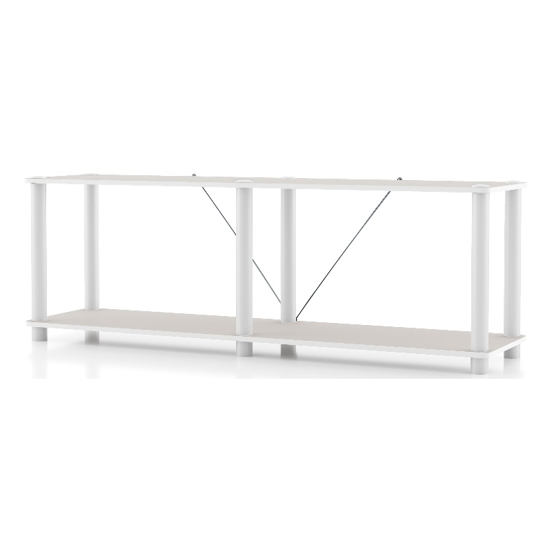 Furniture of America Seni 2-Tier 47-Inch Shelves Wood Open Bookcase in Gray