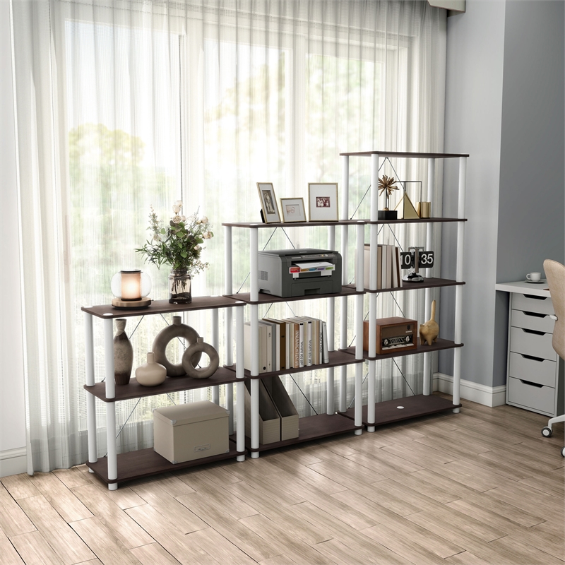 Furniture of America Seni 5-Tier 27-Inch Shelves Wood Open Bookcase in Espresso