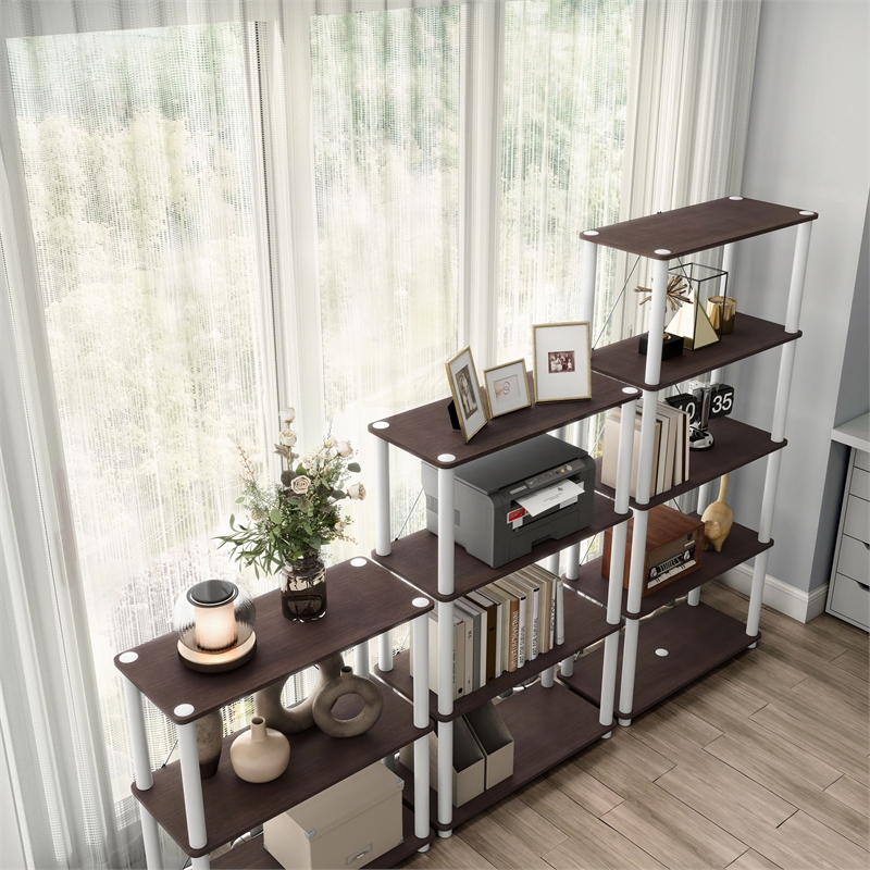 Furniture of America Seni 5-Tier 27-Inch Shelves Wood Open Bookcase in Espresso