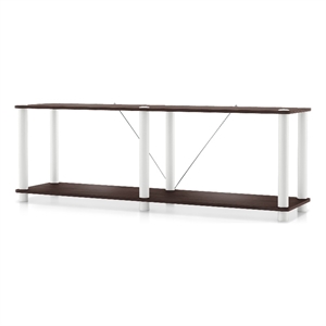 Furniture of America Seni 2-Tier 47-Inch Shelves Wood Open Bookcase in Espresso
