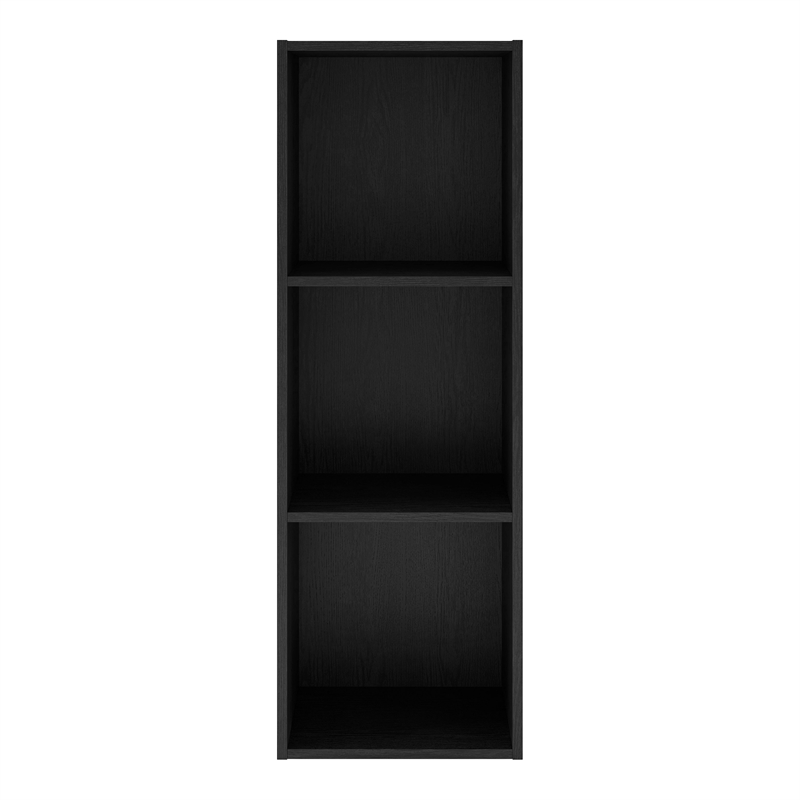 Furniture of America Seni Stackable Wood 3-Cube Bookcase in Black