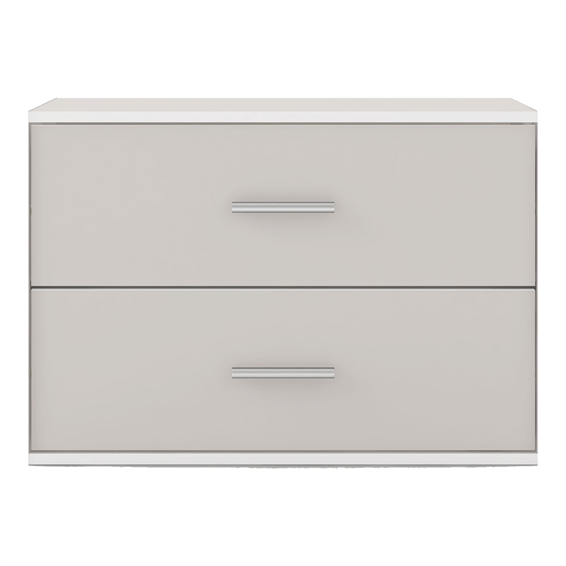 Furniture of America Seni Stackable Wood 2-Drawer Bookcase in Gray
